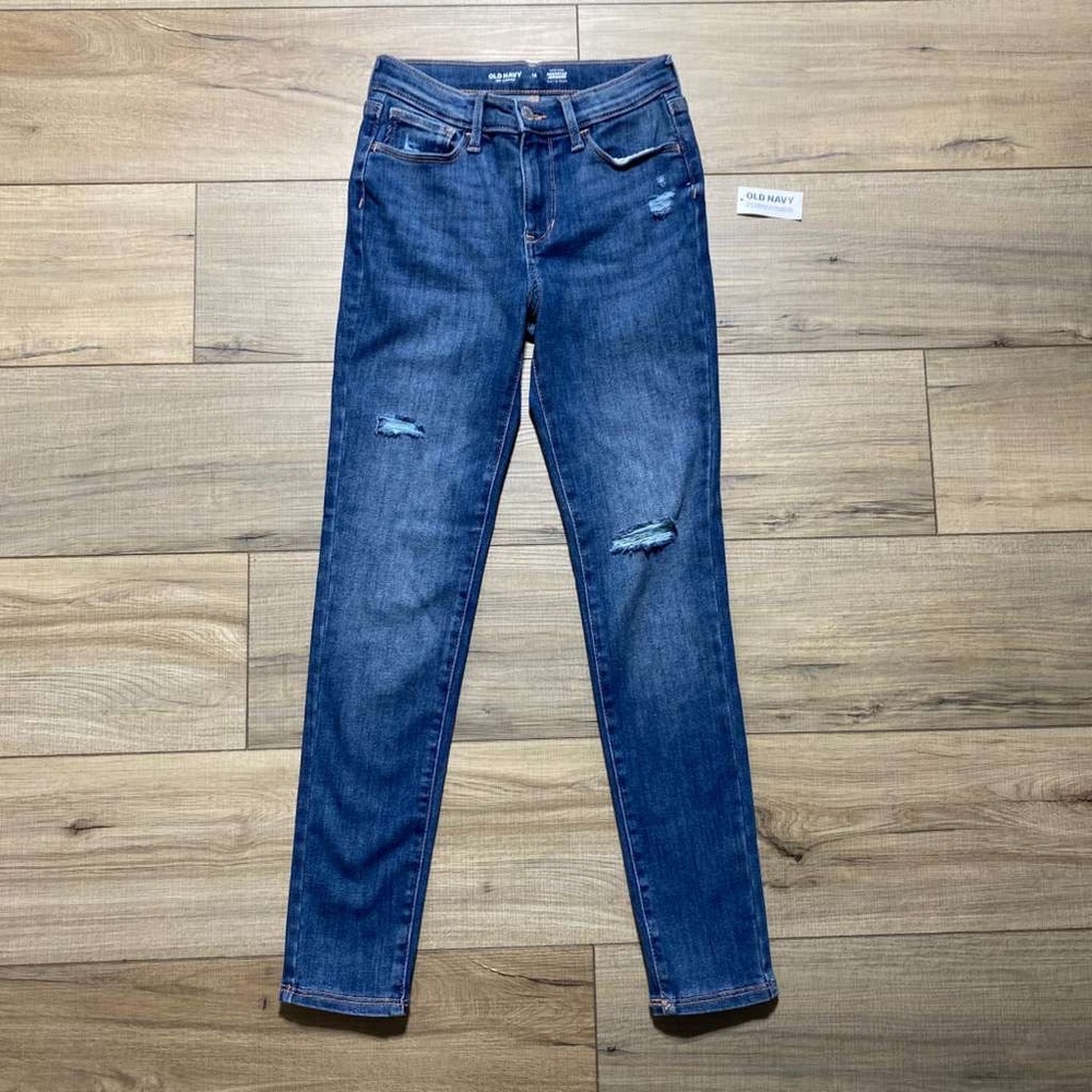 Old Navy Girls High-Rise Rockstar Distressed Jeggings‎ Size 12 Ocean Blue